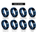font options for inside engraving on blue grid array rings
