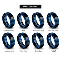 font options for inside engraving on blue grid array rings