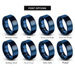 font options for inside engraving on blue grid array rings