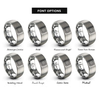font options for inside engraving on grey grid array rings