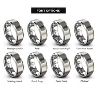 font options for inside engraving on silver grid array rings
