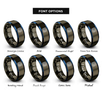 font options for inside engraving on gunmetal & blue grid array rings
