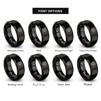 font options for inside engraving on black griffin crest rings