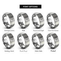 font options for inside engraving on grey griffin crest rings
