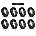 font options for inside engraving on black & gray grill rings