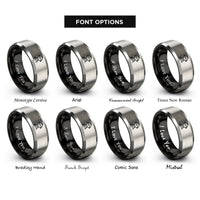 font options for inside engraving on black & silver grill rings