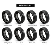 font options for inside engraving on black grill rings
