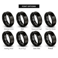 font options for inside engraving on black grill rings