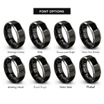 font options for inside engraving on black & grey grill fork rings