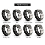 font options for inside engraving on black & gray grill fork rings