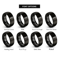 font options for inside engraving on black grill fork rings