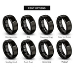 font options for inside engraving on black grill fork rings
