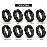 font options for inside engraving on black grill fork rings