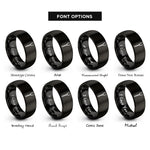 font options for inside engraving on black grill fork rings