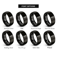font options for inside engraving on black grill fork rings