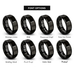 font options for inside engraving on black grill fork rings