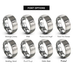 font options for inside engraving on grey grill fork rings