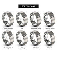 font options for inside engraving on grey grill fork rings