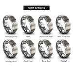 font options for inside engraving on grey grill fork rings