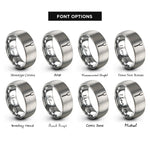 font options for inside engraving on grey grill fork rings