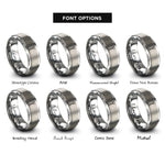 font options for inside engraving on grey grill fork rings