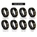 font options for inside engraving on gunmetal & black grill fork rings
