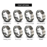 font options for inside engraving on grey grill rings