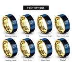 font options for inside engraving on gold & blue grill king rings