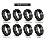 font options for inside engraving on black grill master rings