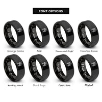 font options for inside engraving on black grill master rings