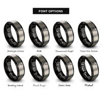 font options for inside engraving on black & silver grill scraper rings