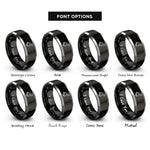 font options for inside engraving on black & gray grill scraper rings