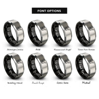font options for inside engraving on black & grey grill scraper rings