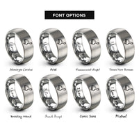 font options for inside engraving on gray grill scraper rings