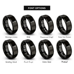 font options for inside engraving on black grill spatula rings