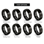 font options for inside engraving on black grill spatula rings