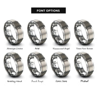 font options for inside engraving on gray grill spatula rings