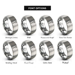 font options for inside engraving on silver grill spatula rings