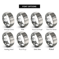 font options for inside engraving on silver grill spatula rings