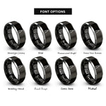 font options for inside engraving on black & grey grill tongs rings