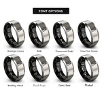 font options for inside engraving on black & grey grill tongs rings