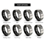 font options for inside engraving on black & silver grill tongs rings