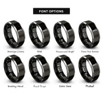 font options for inside engraving on black & gray grill tongs rings