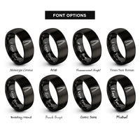 font options for inside engraving on black grill tongs rings