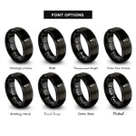 font options for inside engraving on black grill tongs rings