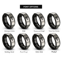 font options for inside engraving on black & grey grilled cheese rings