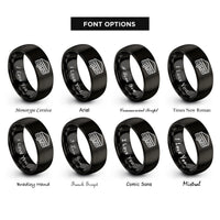 font options for inside engraving on black grilled cheese rings