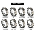font options for inside engraving on silver grilled cheese rings