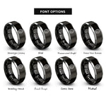 font options for inside engraving on black & gray grinder disc rings