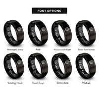 font options for inside engraving on black grinder disc rings